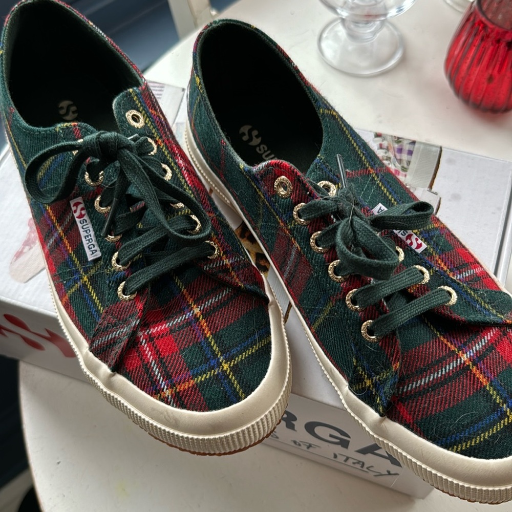 Superga US 9.5 / Euro 41 Plaid Sneakers Never worn…Wrong size sent!